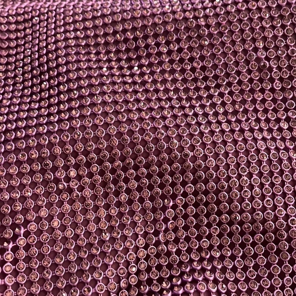 Pink-Purple Rhinestone Hobo Style Bag with Gold Hardware - Picture 4 of 9